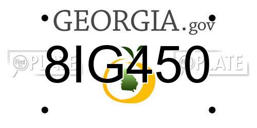 8IG450 Georgia License Plate