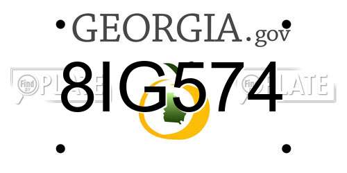 8IG574 Georgia License Plate
