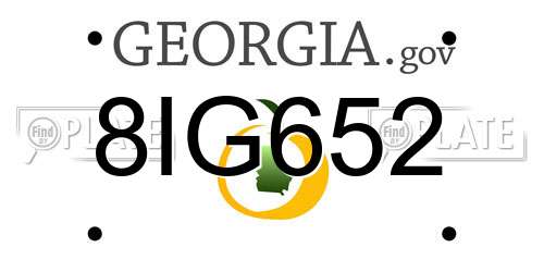 8IG652 Georgia License Plate