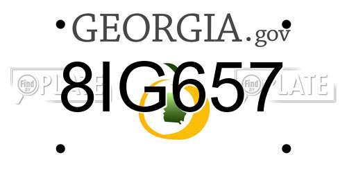 8IG657 Georgia License Plate