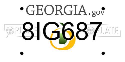 8IG687 Georgia License Plate