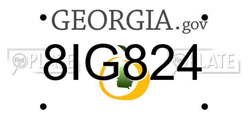 8IG824 Georgia License Plate