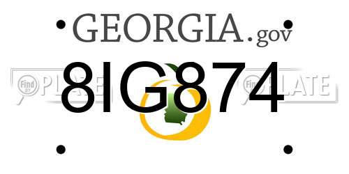 8IG874 Georgia License Plate