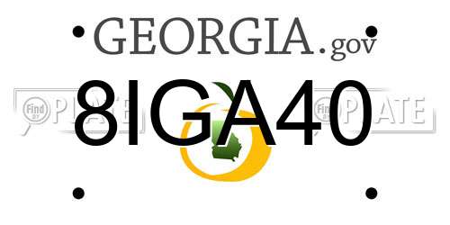 8IGA40 Georgia License Plate