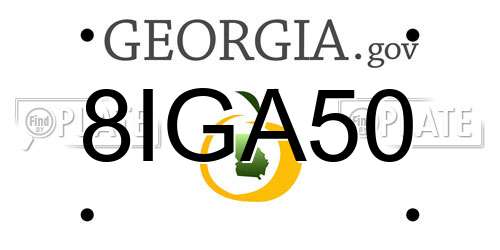 8IGA50 Georgia License Plate
