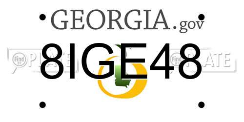 8IGE48 Georgia License Plate
