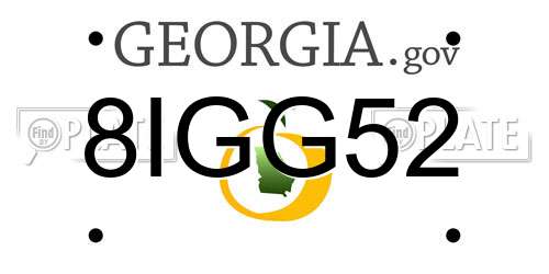 8IGG52 Georgia License Plate