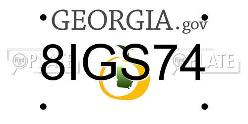 8IGS74 Georgia License Plate