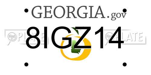 8IGZ14 Georgia License Plate