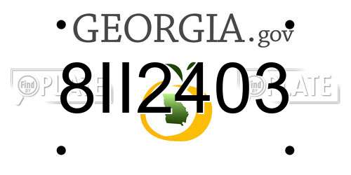 8II2403 Georgia License Plate