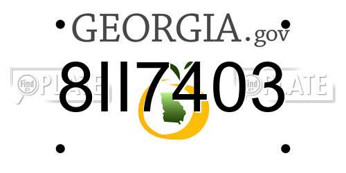 8II7403 Georgia License Plate