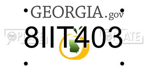 8IIT403 Georgia License Plate