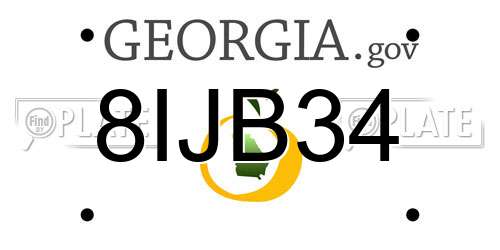8IJB34 Georgia License Plate