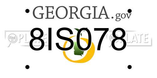 8IS078 Georgia License Plate