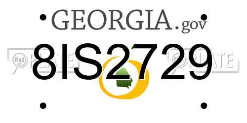 8IS2729 Georgia License Plate