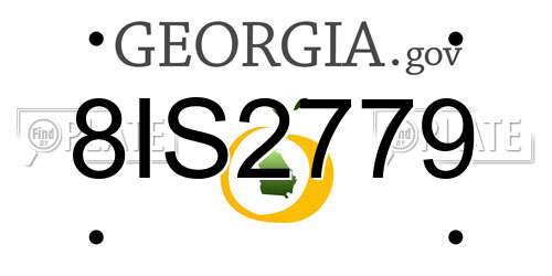 8IS2779 Georgia License Plate