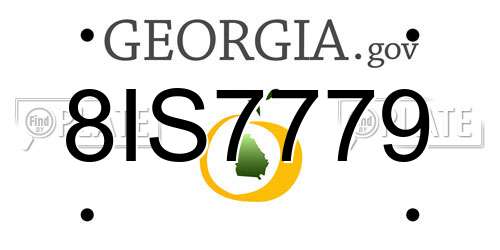 8IS7779 Georgia License Plate