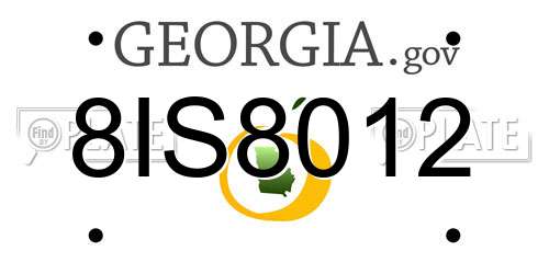 8IS8012 Georgia License Plate