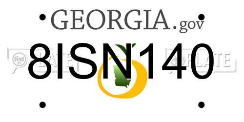 8ISN140 Georgia License Plate