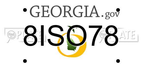 8ISO78 Georgia License Plate