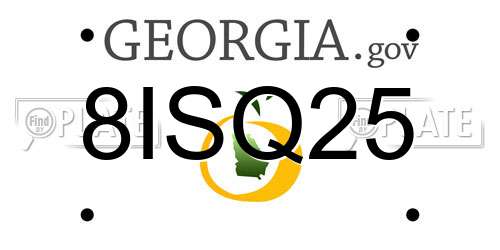 8ISQ25 Georgia License Plate