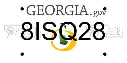 8ISQ28 Georgia License Plate