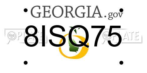 8ISQ75 Georgia License Plate