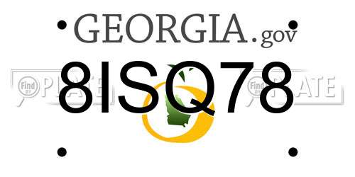 8ISQ78 Georgia License Plate