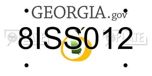 8ISS012 Georgia License Plate