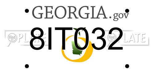 8IT032 Georgia License Plate