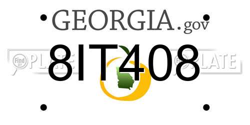 8IT408 Georgia License Plate