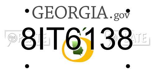 8IT6138 Georgia License Plate
