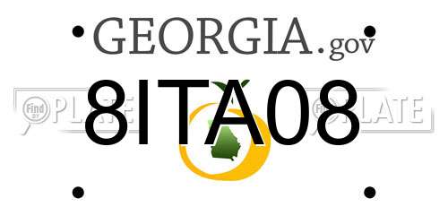 8ITA08 Georgia License Plate