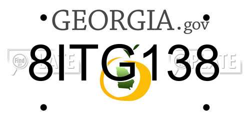 8ITG138 Georgia License Plate