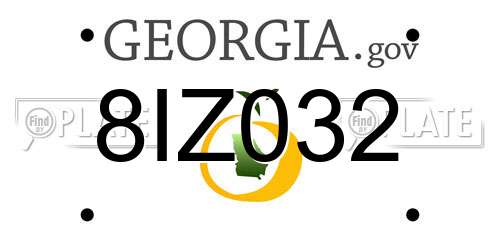 8IZ032 Georgia License Plate