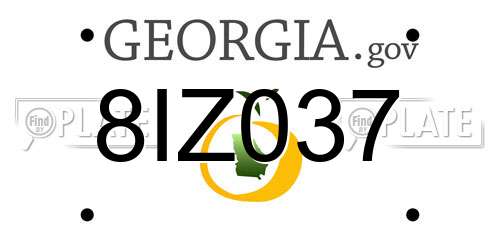 8IZ037 Georgia License Plate