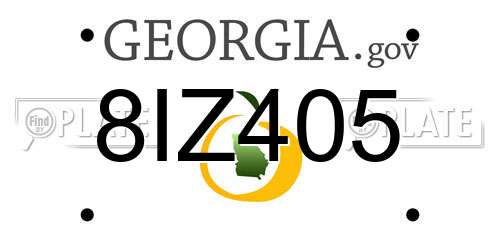 8IZ405 Georgia License Plate