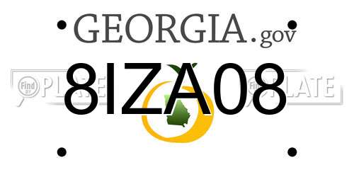 8IZA08 Georgia License Plate