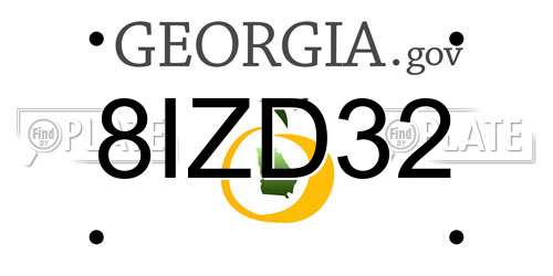 8IZD32 Georgia License Plate