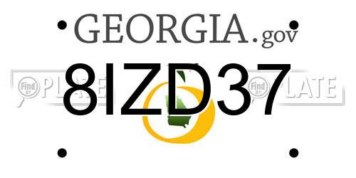 8IZD37 Georgia License Plate
