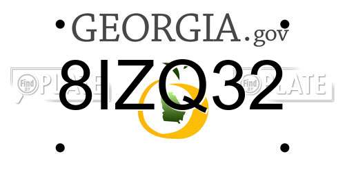 8IZQ32 Georgia License Plate