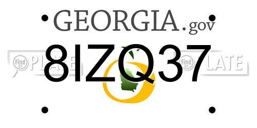 8IZQ37 Georgia License Plate