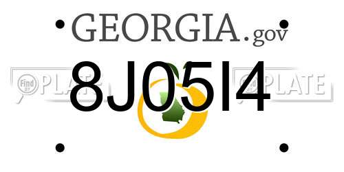 8J05I4 Georgia License Plate