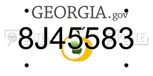 8J45583 Georgia License Plate