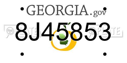8J45853 Georgia License Plate