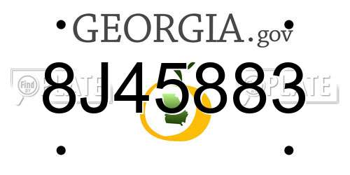 8J45883 Georgia License Plate