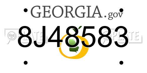 8J48583 Georgia License Plate