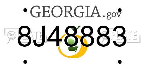 8J48883 Georgia License Plate