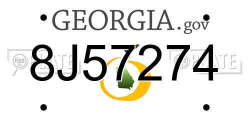8J57274 Georgia License Plate