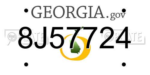 8J57724 Georgia License Plate